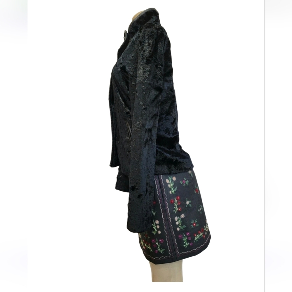 Ulla Johnson Black Faux Lamb Leather Trim Size M Women's Jacket Coat - Picture 2 of 10